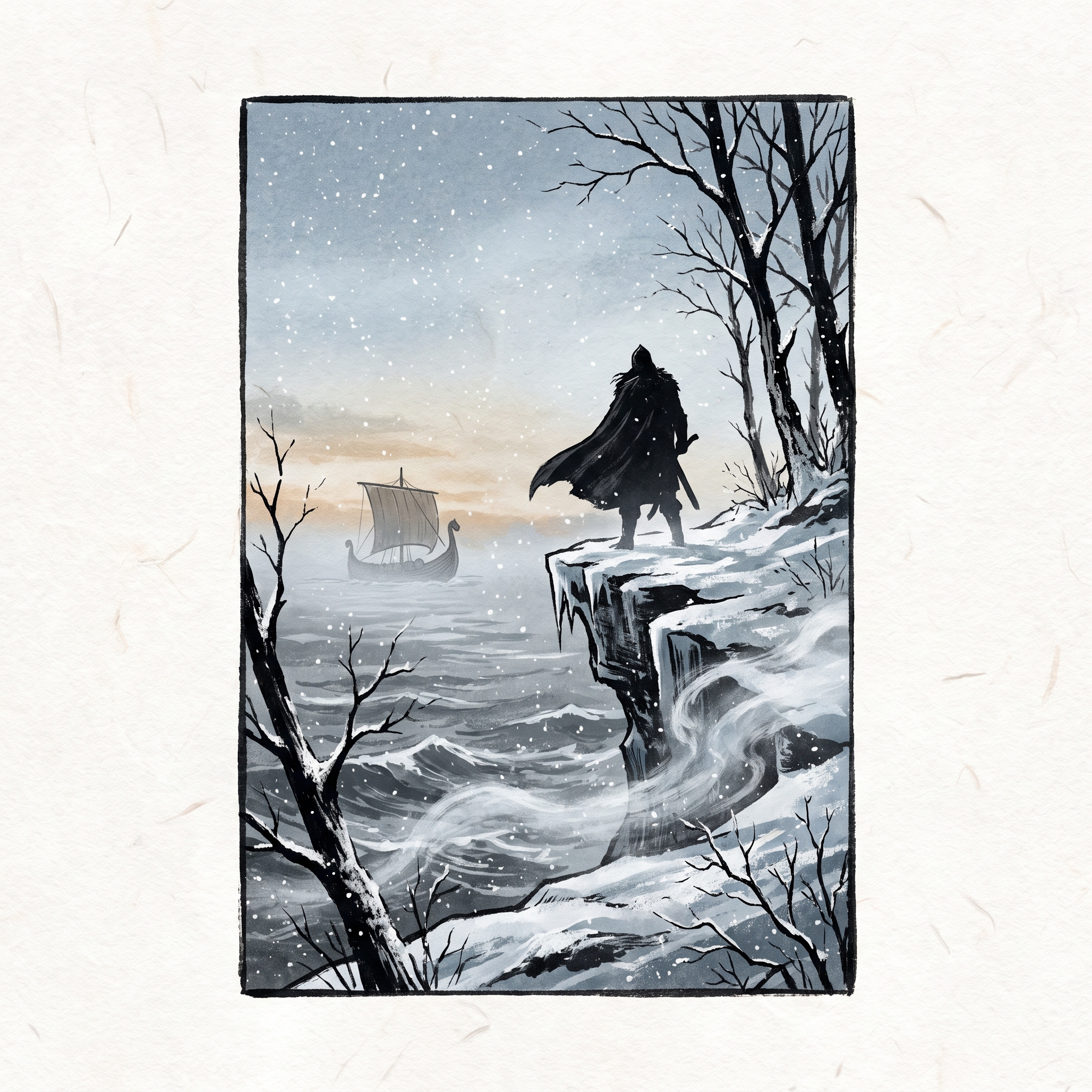 Original Norse Cold key visual painted for Vinland Saga