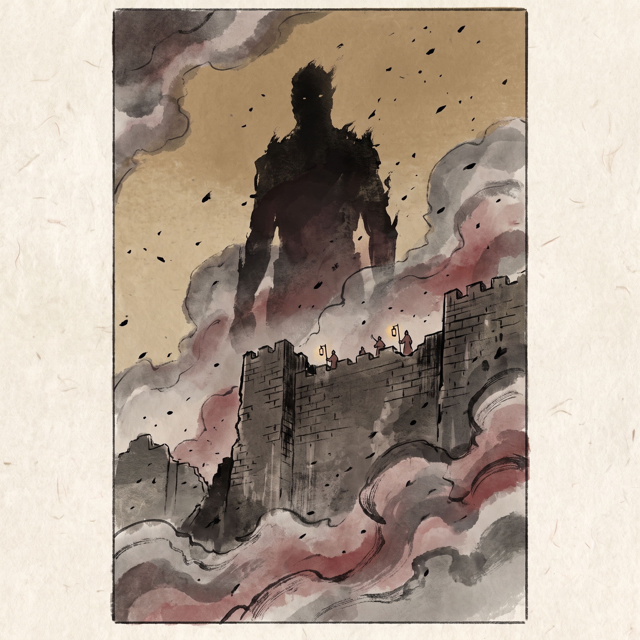 Original Titan Mist key visual painted for Attack on Titan